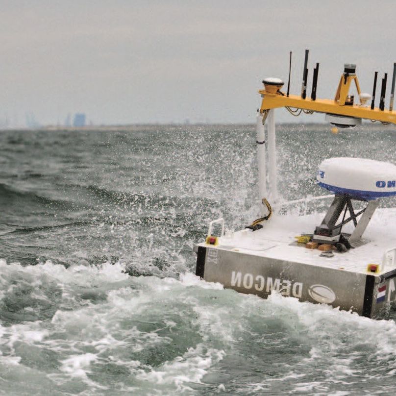 Demcon unmanned systems vessel on the water